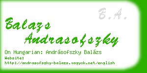balazs andrasofszky business card